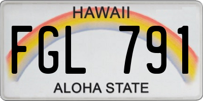 HI license plate FGL791