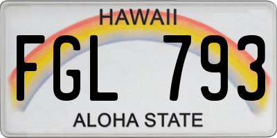 HI license plate FGL793