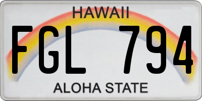 HI license plate FGL794