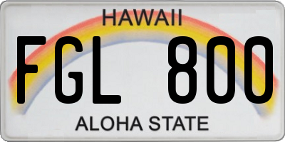 HI license plate FGL800