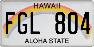 HI license plate FGL804