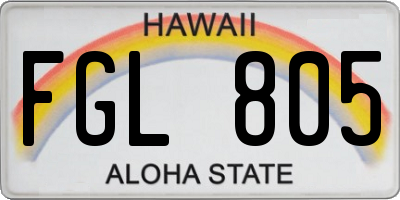 HI license plate FGL805