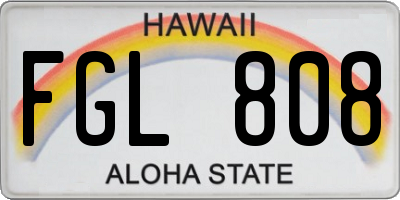 HI license plate FGL808