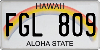 HI license plate FGL809