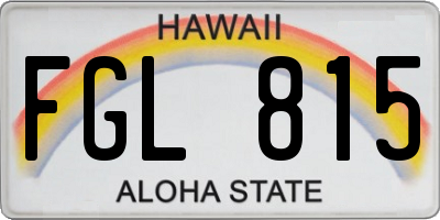 HI license plate FGL815