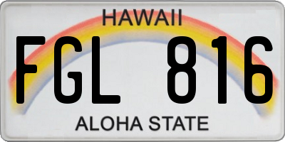 HI license plate FGL816