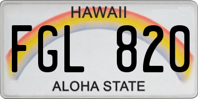 HI license plate FGL820
