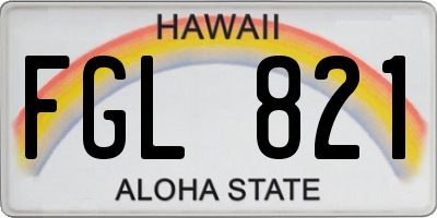HI license plate FGL821