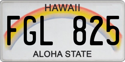HI license plate FGL825