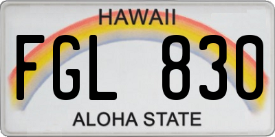 HI license plate FGL830