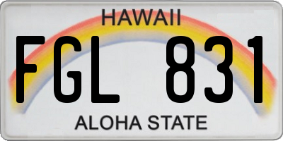 HI license plate FGL831