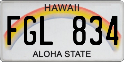 HI license plate FGL834