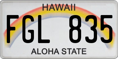 HI license plate FGL835