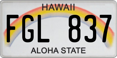 HI license plate FGL837