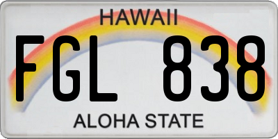 HI license plate FGL838