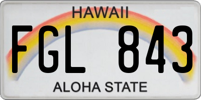 HI license plate FGL843