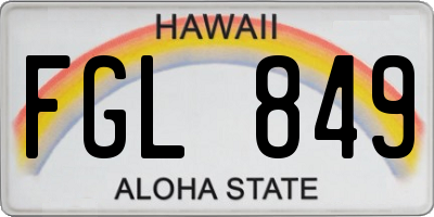 HI license plate FGL849