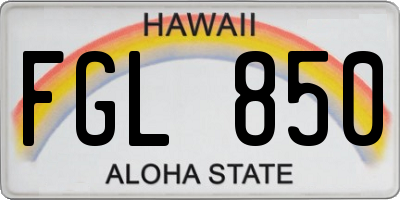 HI license plate FGL850