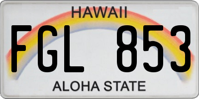 HI license plate FGL853