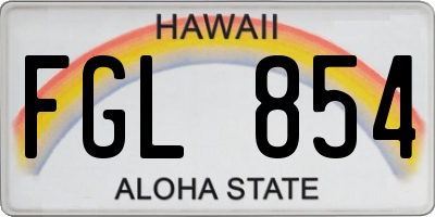 HI license plate FGL854