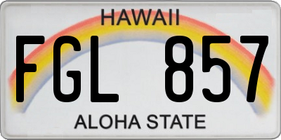 HI license plate FGL857