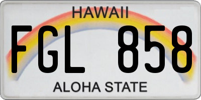 HI license plate FGL858