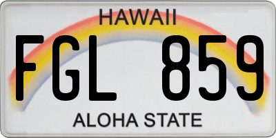 HI license plate FGL859
