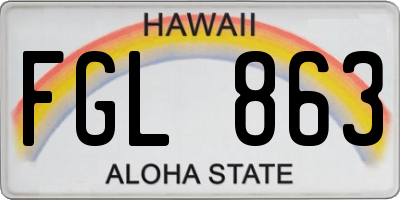 HI license plate FGL863