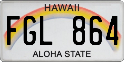 HI license plate FGL864
