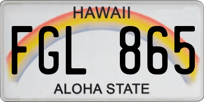 HI license plate FGL865