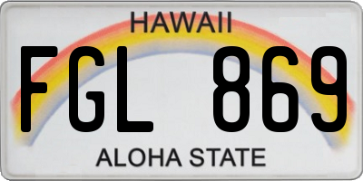 HI license plate FGL869