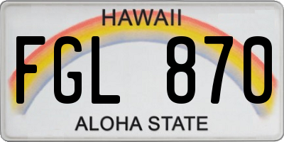 HI license plate FGL870
