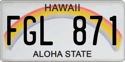 HI license plate FGL871
