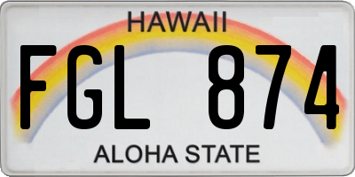 HI license plate FGL874