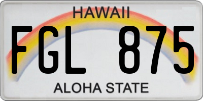 HI license plate FGL875