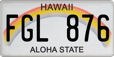 HI license plate FGL876
