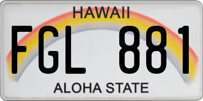 HI license plate FGL881