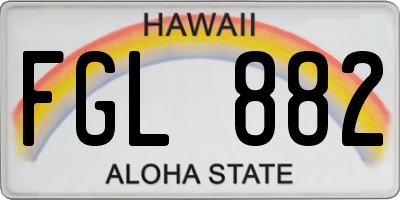 HI license plate FGL882