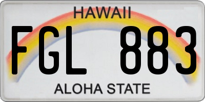 HI license plate FGL883