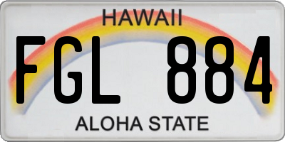 HI license plate FGL884