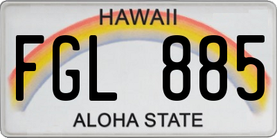 HI license plate FGL885