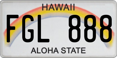 HI license plate FGL888