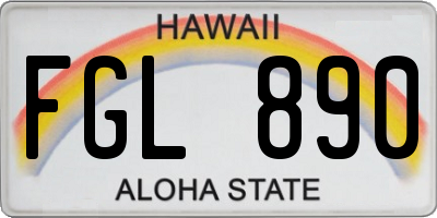 HI license plate FGL890