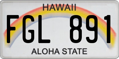 HI license plate FGL891