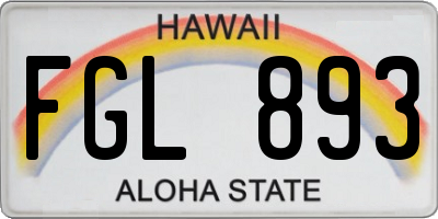 HI license plate FGL893
