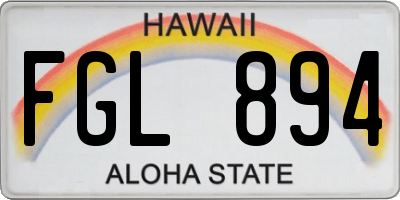 HI license plate FGL894