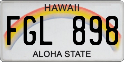 HI license plate FGL898