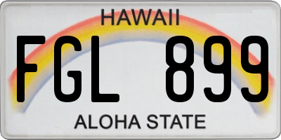 HI license plate FGL899