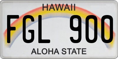 HI license plate FGL900
