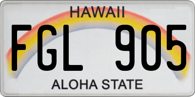 HI license plate FGL905